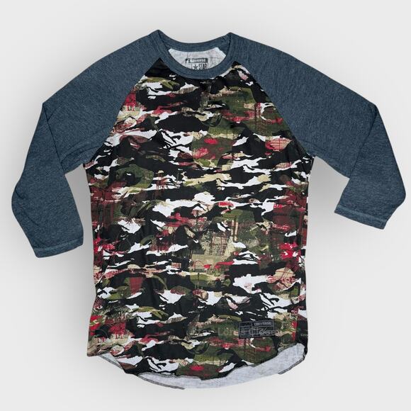 Converse x Futura Placeholder 1 Tee Small Black Camo Raglan SleeveStreetwear - Picture 1 of 5